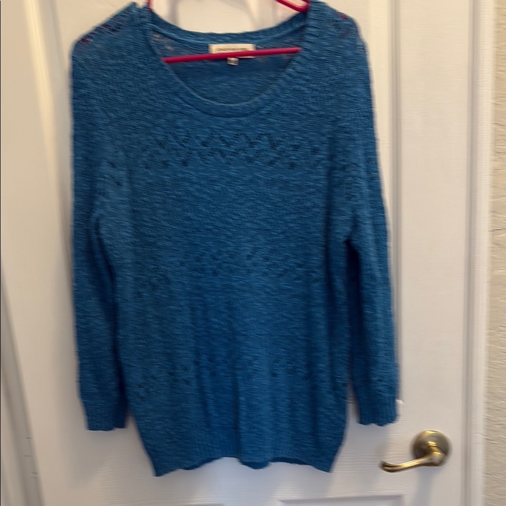 Jones New York Blue Crew Neck Sweater